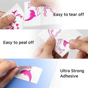 OFFNOVA 2.25” x 1.25” Thermal Direct Labels, Roll of 500 Sheets Personalized Sticker Labels, Thermal Stickers in Rose Red for DIY Home Business Shipping Packages