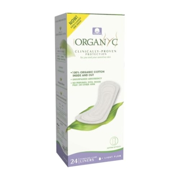 Organyc 100% Certified Organic Cotton Flat Panty Liner - Everyday Sanitary Pad, Free from Wood Pulp,...