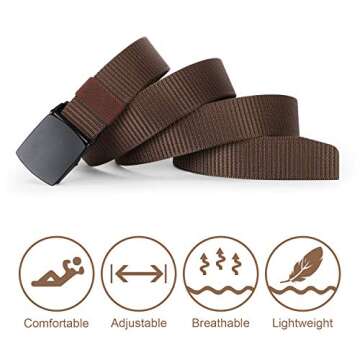 SUOSDEY Tactical Belts for Men Military Nylon Web Belt Heavy Duty Metal Buckle 1.5 Inch