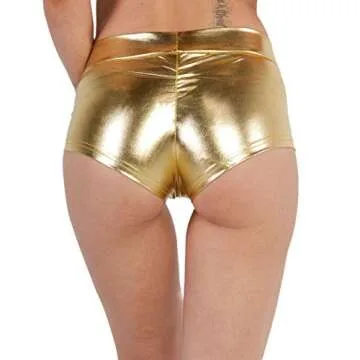 iHeartRaves Metallic Booty Shorts for Raves and Festivals