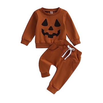 LIOMENGZI Infant Baby Boy Halloween Pants Outfits - Cozy Pumpkin Set