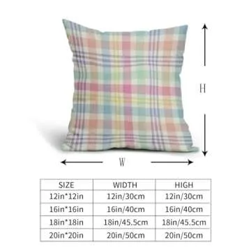 Spring Plaid Pillow Covers 18x18 In Set of 2 Decorative
