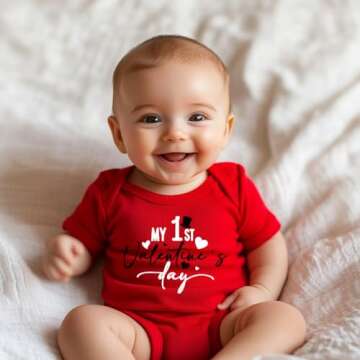cheerilulu My 1st Valentine Day Newborn Baby Boys Bodysuits Girls Unisex Cute Funny Infant Romper 0-6 months