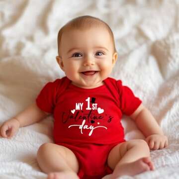 cheerilulu My 1st Valentine Day Newborn Baby Boys Bodysuits Girls Unisex Cute Funny Infant Romper 0-6 months