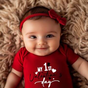 cheerilulu My 1st Valentine Day Newborn Baby Boys Bodysuits Girls Unisex Cute Funny Infant Romper 0-6 months