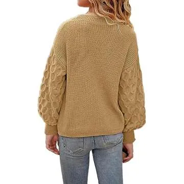 Girls Cozy Long Sleeve Cable Knit Crewneck Sweaters