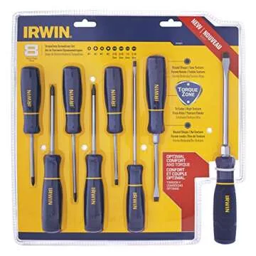 IRWIN 8 Piece Screwdriver Set for Ultimate Comfort and Ease