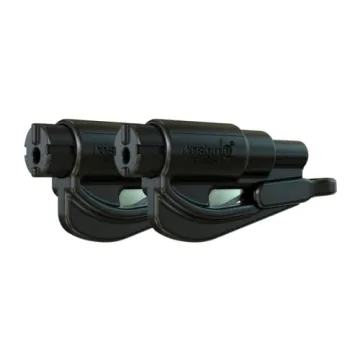 resqme Pack of 2, Emergency Keychain Car Escape Tool, 2-in-1 Seatbelt Cutter & Window Breaker