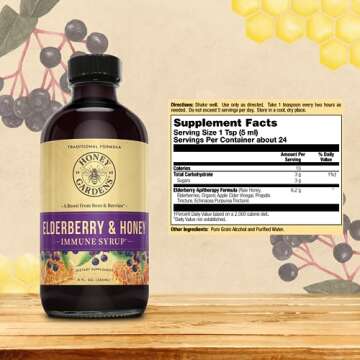 Honey Gardens Elderberry Syrup with Apitherapy Raw Honey, Propolis & Elderberries | Traditional Immu...