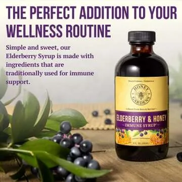 Natural Elderberry Syrup with Honey for Immunity Support