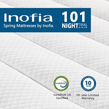 Inofia Twin Mattress 12 Inch Hybrid Comfort and Support