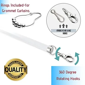 Durable Invisible Curtain Pull Rods - Jos & Haz 36" (6 Pack)