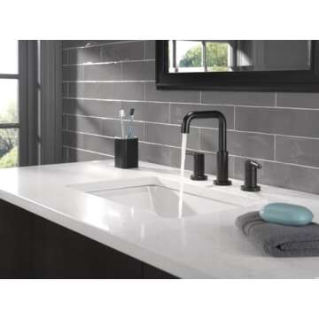 Stylish DELTA Nicoli Bathroom Faucet, Easy Installation, Matte Black