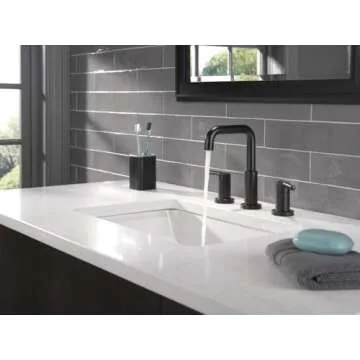 Stylish DELTA Nicoli Bathroom Faucet, Easy Installation, Matte Black