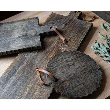 Oversized Hand-Carved Black Wood Cutting Board
