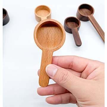 CISHNOU Wooden Coffee Ground Spoon - Eco-Friendly Kitchen Utensils