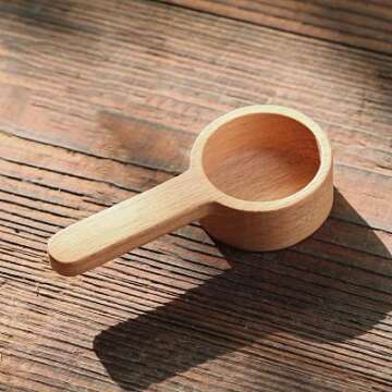 CISHNOU Wooden Coffee Ground Spoon - Eco-Friendly Kitchen Utensil