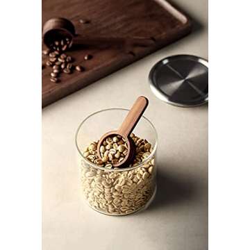 CISHNOU Wooden Coffee Ground Spoon - Eco-Friendly Kitchen Utensil