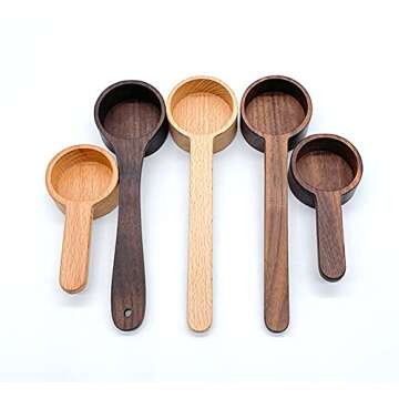 CISHNOU Wooden Coffee Ground Spoon - Eco-Friendly Kitchen Utensil