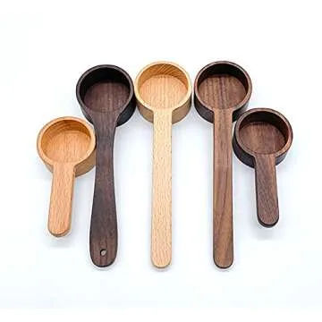 CISHNOU Wooden Coffee Ground Spoon - Eco-Friendly Kitchen Utensil