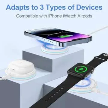 3 in 1 Magnetic Wireless Charger 18W Fast Mag-Safe Phone Charger, LED Wireless Charging Pad with 18W...