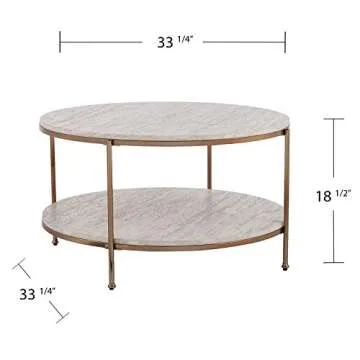 Silas Round Faux Stone Coffee Table for Chic Living