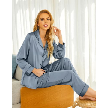 Ekouaer Silk Satin Pajama Set - Luxury Women’s Sleepwear