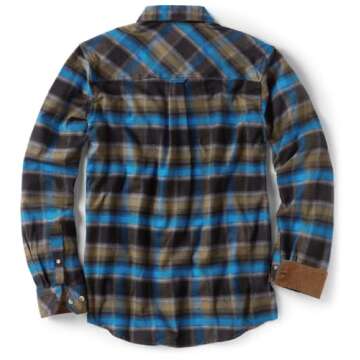 CQR Men's All Cotton Flannel Shirt, Long Sleeve Casual Button Down Plaid Shirt, Brushed Soft Outdoor...