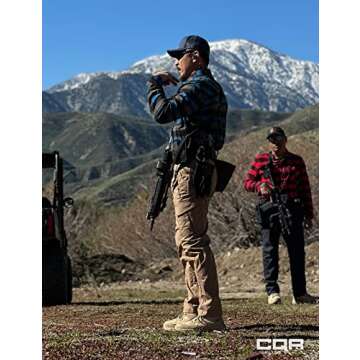 CQR Men's All Cotton Flannel Shirt, Long Sleeve Casual Button Down Plaid Shirt, Brushed Soft Outdoor Tactical Work Shirts, Plaid River, Medium