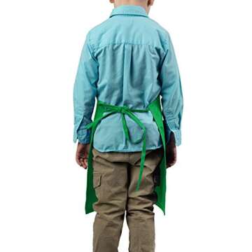 KNG Kids Cooking Apron Set - Medium, Kelly Green - Fun & Practical 2 Pack