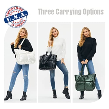 VINMIWE Stylish Puffer Tote Bag for Women, Eco-friendly and Chic