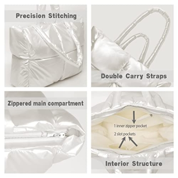 VINMIWE Stylish Puffer Tote Bag for Women, Eco-friendly and Chic