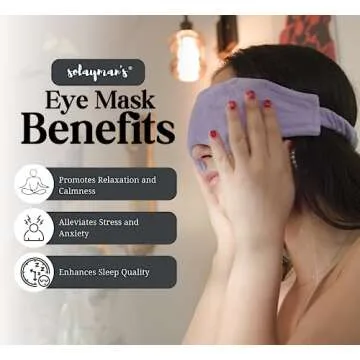 Weighted Lavender Eye Mask for Sleeping, Yoga, Dry Eyes, Headache, Migraine Relief - Great Relaxation Gifts for Mom, Dad, Women, Men - Aromatherapy Lavender Eye Pillow Gift