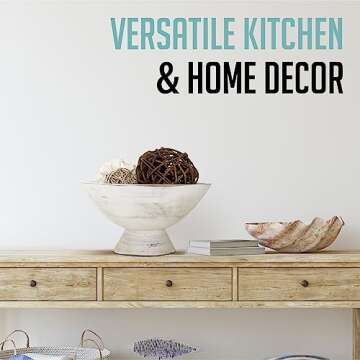 Fairwood Way White Fruit Bowl - 10 Inch Wide White Footed Bowl – Coastal, Shabby Chic or Farmhouse Centerpiece Pedestal Bowl – White Modern Fruit Bowl on Pedestal