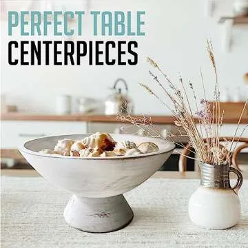 Fairwood Way White Fruit Bowl - Elegant 10 Inch Centerpiece