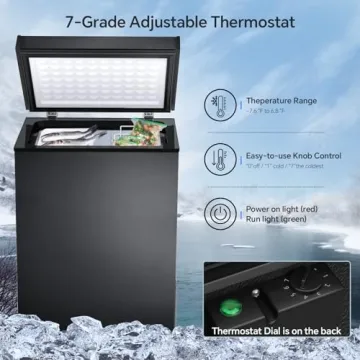 Compact Kismile 2.8 Cu Ft Chest Freezer with Basket