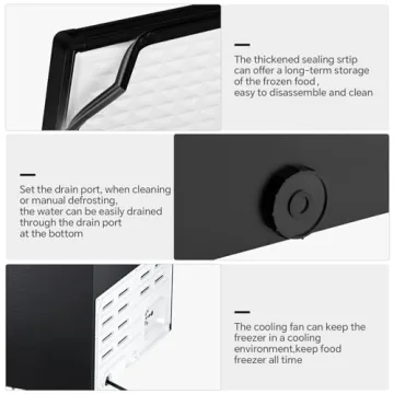 Compact Kismile 2.8 Cu Ft Chest Freezer with Basket