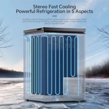 Compact Kismile 2.8 Cu Ft Chest Freezer with Basket