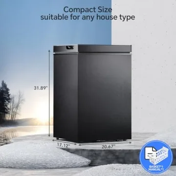 Compact Kismile 2.8 Cu Ft Chest Freezer with Basket