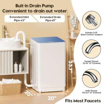 Compact Washer and Dryer Combo, Ideal for Apartment Living