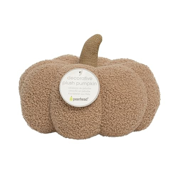 Cozy Pearhead Sherpa Pumpkin Pillow for Fall Decor