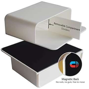 Magnetic Dry Erase Marker Holder, Magnetic Pen Marker Holder for Whiteboard, Fridge, Locker Accessories, School, Office, Home, Magnet Pen Cup,1 Pack, White