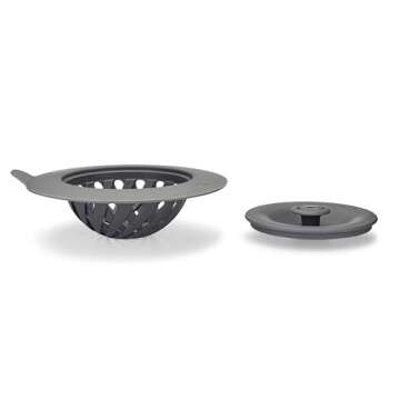Full Circle Sinksational Sink Strainer with Stopper, Gray