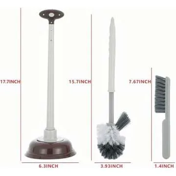 Cq acrylic Toilet Brush and Plunger Set,Toilet Plunger and Brush Combo Bathroom Deeply Cleaning Tool...