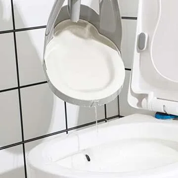 Cq acrylic Toilet Brush and Plunger Set,Toilet Plunger and Brush Combo Bathroom Deeply Cleaning Tools,Bathroom Toilet Bowl Brush with Holder(Grey 1 Set)