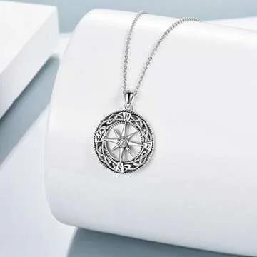 ONEFINITY Celtic Knot Compass Necklace for Meaningful Gifts