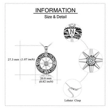 ONEFINITY Celtic Knot Compass Necklace for Meaningful Gifts