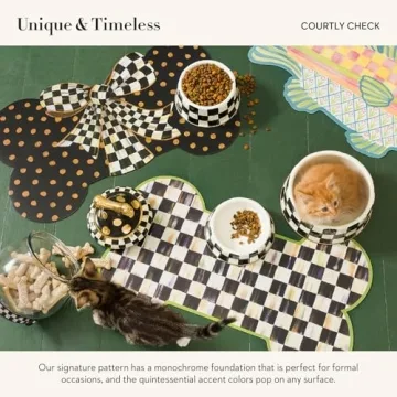 MACKENZIE-CHILDS Stylish Pet Bowl for Dogs and Cats