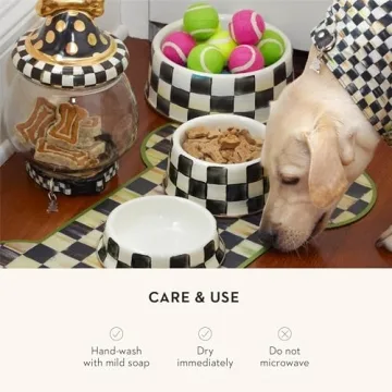 MACKENZIE-CHILDS Stylish Pet Bowl for Dogs and Cats