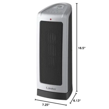 Lasko 5309 Ceramic Tower Heater Quiet Adjustable Thermostat